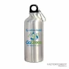 Custom Printed Logo on a Silver Aluminum Water Bottles Bulk Ordering