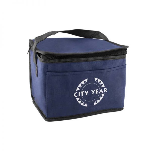 Wholesale custom navy insulated lunch tote bag in bulk