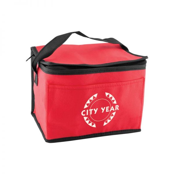 Wholesale custom printed red insulated lunch tote bag