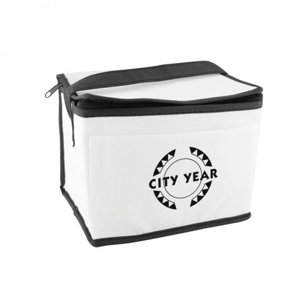 Wholesale custom printed white insulated lunch tote bag