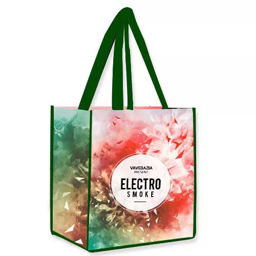 Vibrant Custom Sublimated Printed Bag with Green Handles and Trim