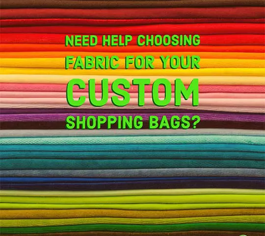 A spectrum of colorful fabric types for custom reusable shopping bag