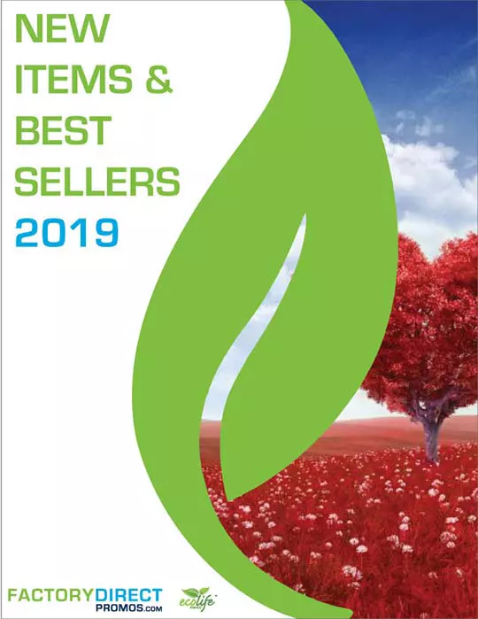 Catalog cover for items and best sellers 2019 – factorydirectpromos.com