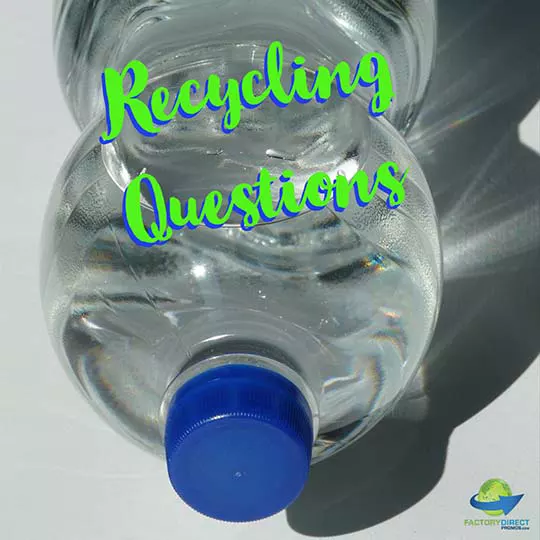 cap view of a single-use water bottle - recycling questions