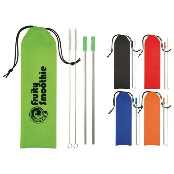 Custom imprinted Stainless Steel Straw Kit
