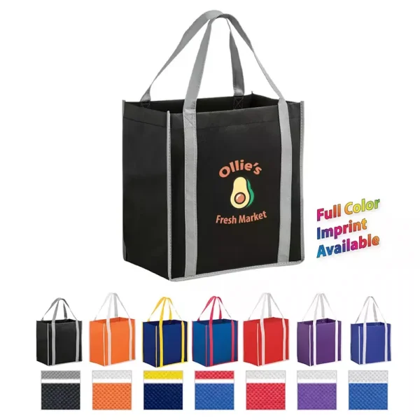 Custom 2-Tone Grocery Bags - Assorted Color Options