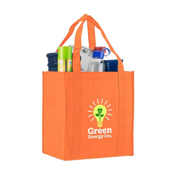 Logo promotional grocery tote - Orange