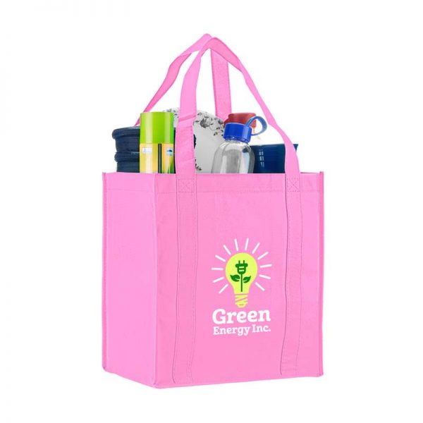 Logo promotional grocery tote - Pink