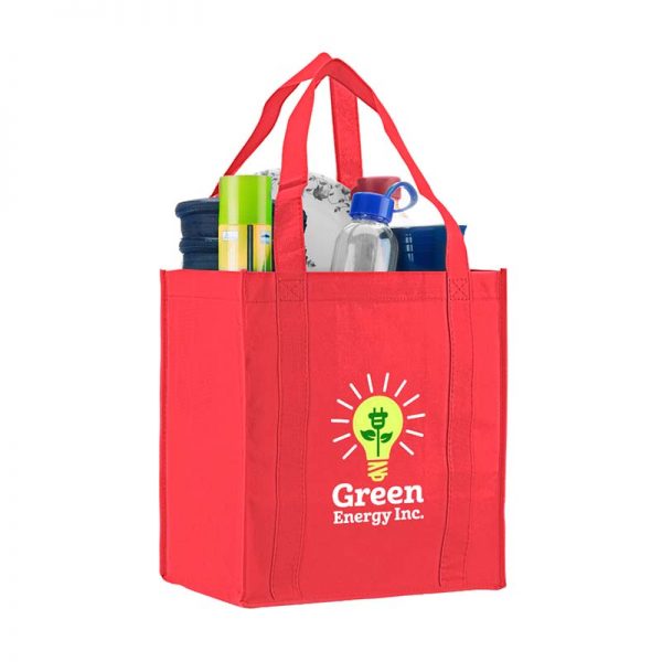 Logo promotional grocery tote - Red