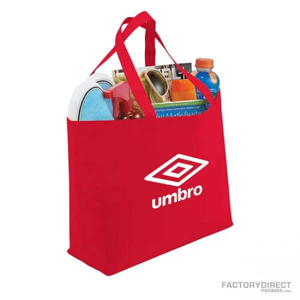 A packed full Custom Printed Cheap Shopper Bag - Red