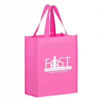Bright Pink Reusable Bag with Custom Imprinted Logo