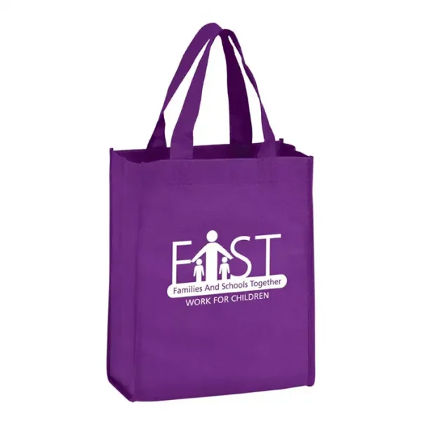 Purple Reusable Bag with Custom Imprinted Logo