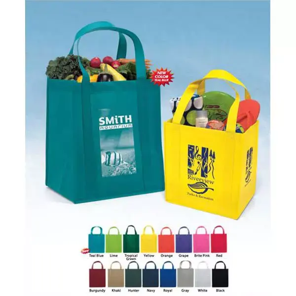 Non-Woven Grocery Bags - Available Bag Color Options for Custom Imprinting