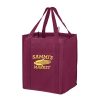 All-In-One Grocery Bag with interior bottle compartment holders, pockets and a hanging loop - Burgundy