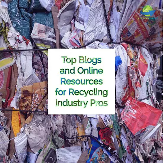 Large bale of raw recycling material with caption: Top Blogs and Online Resources for Recycling Industry Pros