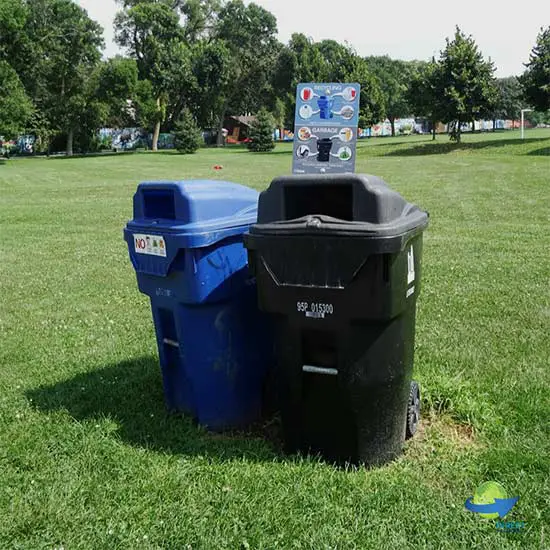 Recycling and garbage receptacles in public space