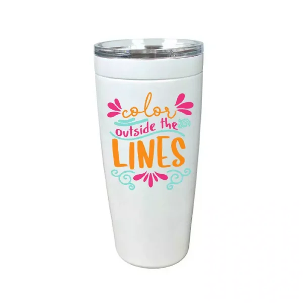 Custom Printed 20oz Metal Tumbler - Stainless Steel with White Finish