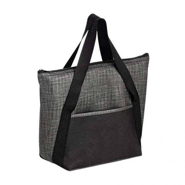 Wholesale Gray/Black insulated tote bag customizable with personalized logo or art