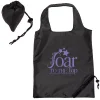 Custom printed foldable shopping bag - Black - Collapses into a berry shaped package.