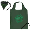 Custom printed foldable shopping bag - Hunter Green - Collapses into a berry shaped package.