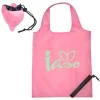 Custom printed pink foldable shopping bag - Collapses into a berry shaped package.