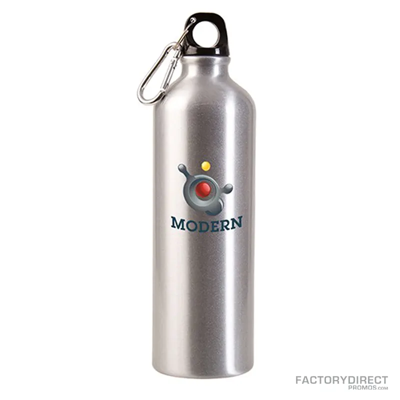 Aluminum Custom Water Bottle w/ Carabiner - 20 oz.