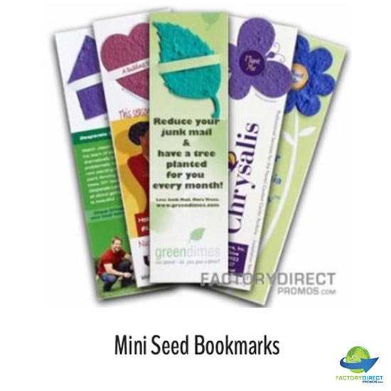 Custom bookmarks with seed paper attachment