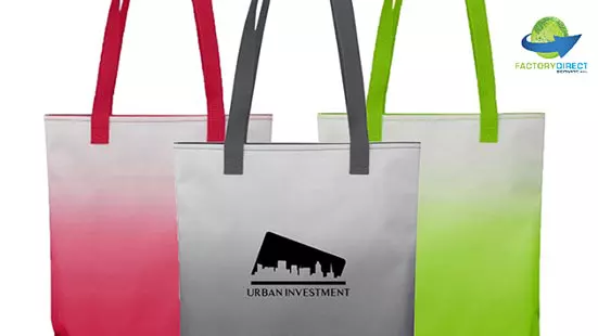 Custom Branded Ombre Trade Show Totes with Printed Logo
