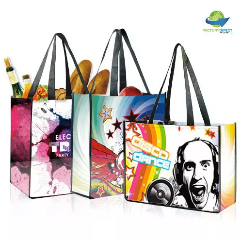 3 dye sublimation custom printed reusable bags for party-celebration events