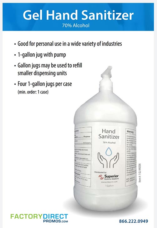 Gel Hand Sanitizer 70% wholesale pricing 