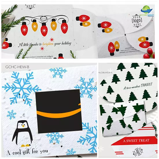 Plantable Seed Paper Holiday Gift Card Holders