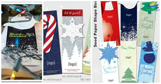 holiday seed paper bookmarks