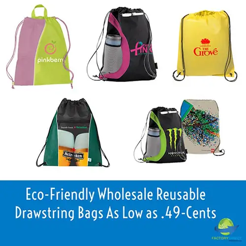 Custom Branded Wholesale Drawstring Bags