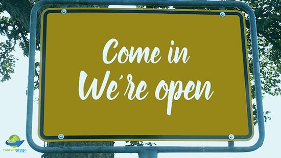 Metal outdoor sign - Come in, We're open