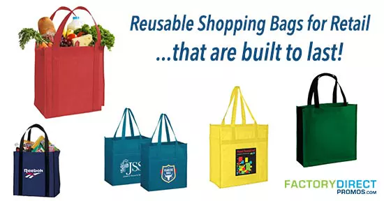 Long lasting durable reusable shopping bags for retail