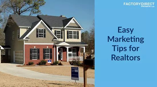 Two-story house for sale with caption headline: Easy Marketing Tips for Realtors