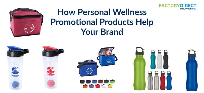 Insulated lunch bags and water bottles used as wellness promotional products