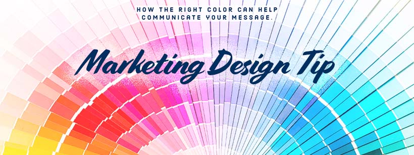 Pantone Color Book background for caption: Marketing Design Tip