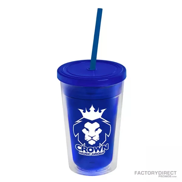 16oz Double Wall Insulated Tumbler - Blue