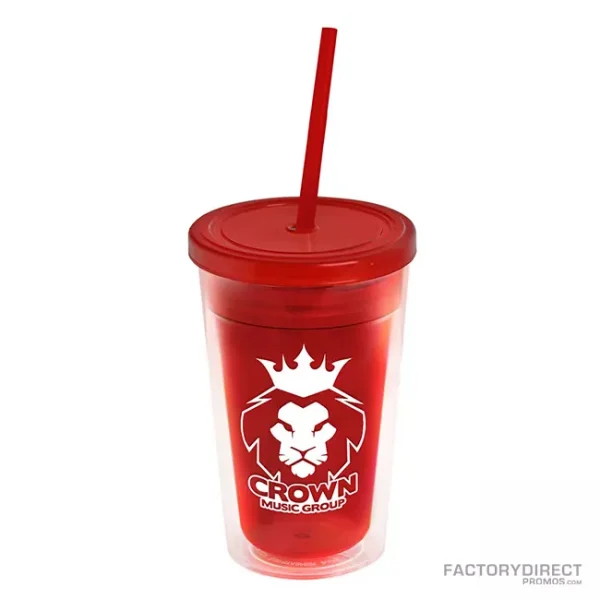 16oz Double Wall Insulated Tumbler - Red
