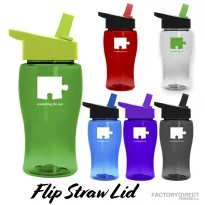 Custom 18oz Transparent Water Bottle with Flip Straw Lid