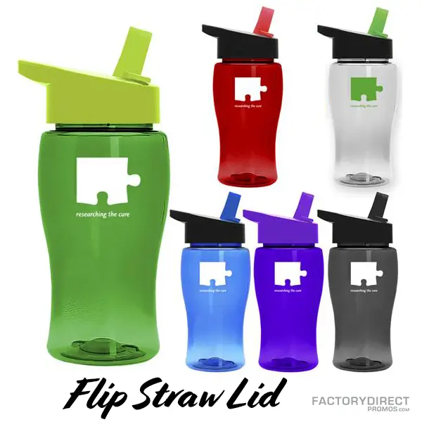 Custom Printed 27 oz. Translucent Flip Straw Water Bottle