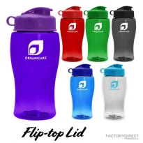 Custom 18oz Transparent Water Bottle with Flip-top Closing Lid