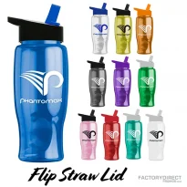 Custom 27oz Transparent Water Bottle with Flip-straw Closing Lid