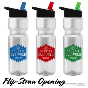 28oz Transparent Bottles Flip-straw Opening