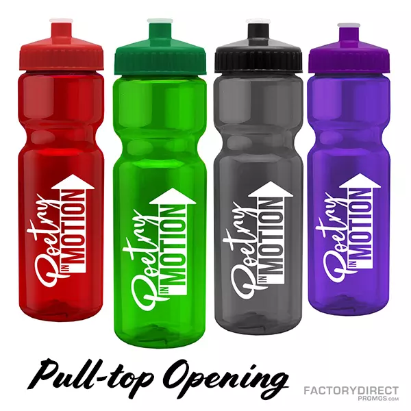 28oz Transparent Custom Water Bottles – Pull Top