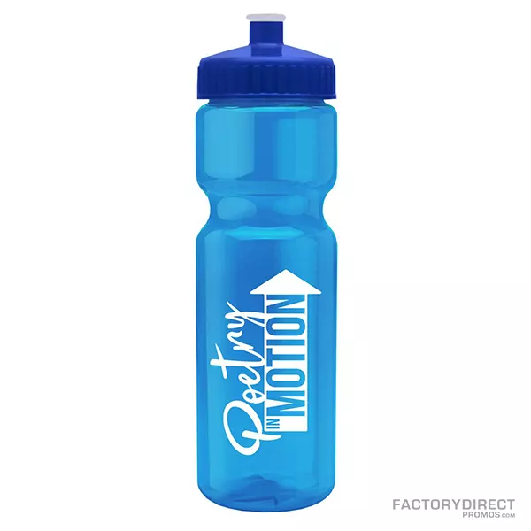 Custom 28oz Water Bottle - Pull-top - Blue