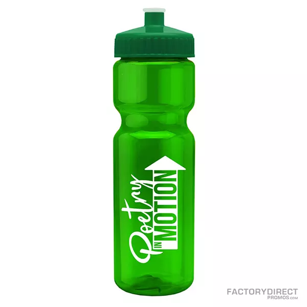 Custom 28oz Water Bottle - Pull-top - Green