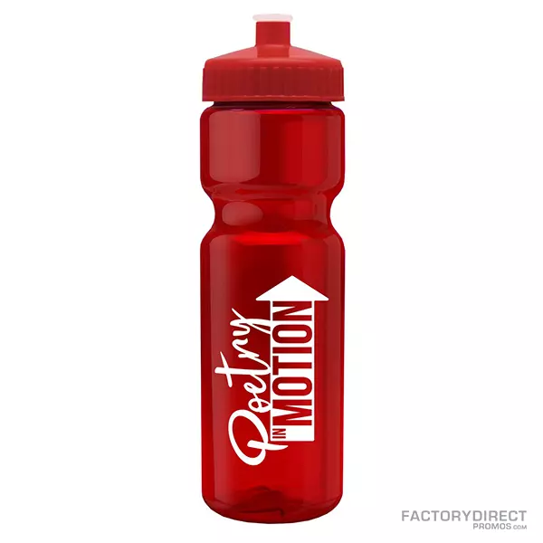 Custom 28oz Water Bottle - Pull-top - Red