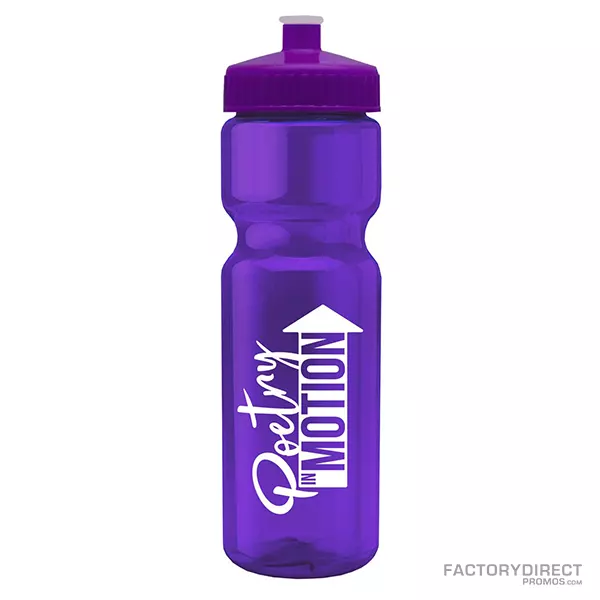 Custom Printed 18oz Transparent Water Bottles w/Flip Top Opening